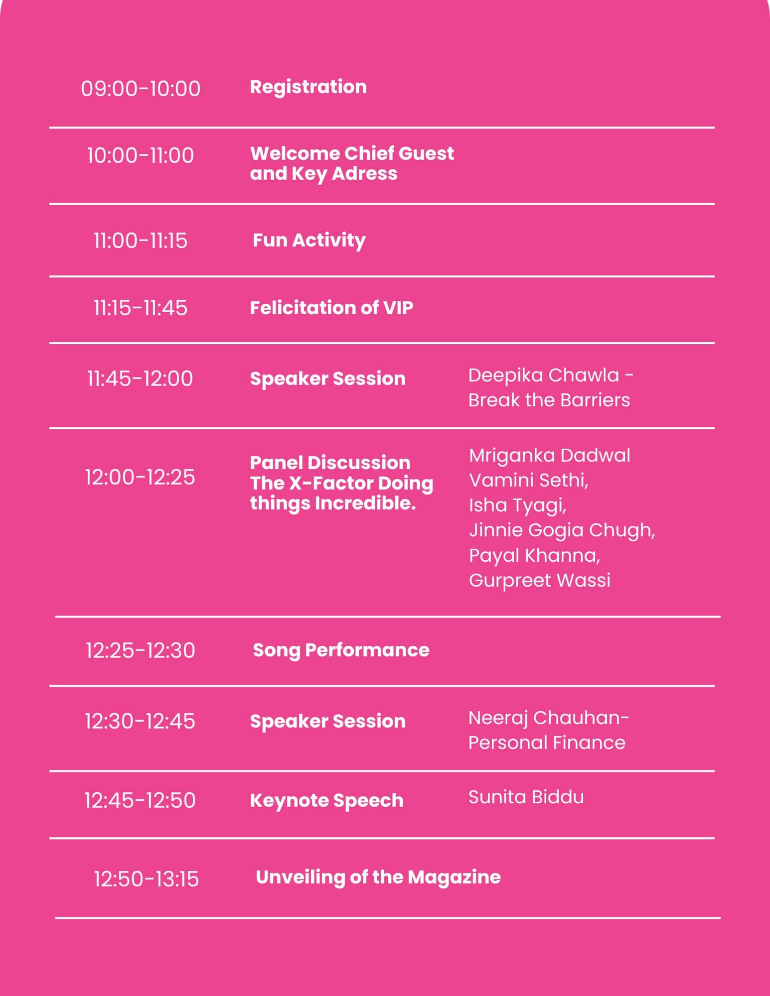 Event Agenda